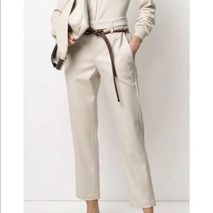 Brunello Cucinelli cropped trousers with leather belt- size 2
